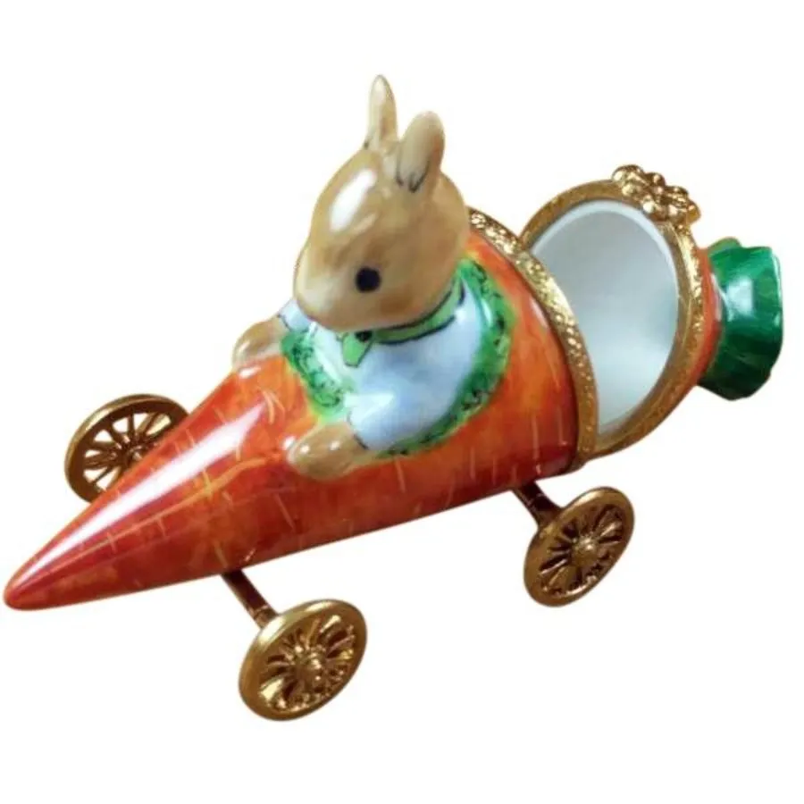 Rabbit in Carrot Car Limoges Limoges Boxes collectors shop
