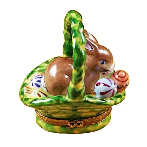 Rabbit in Easter Basket Limoges Collectible Boxes Rare Find