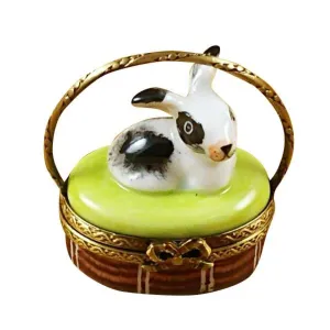 Rabbit on Basket Limoges Collectible Boxes Rare Find