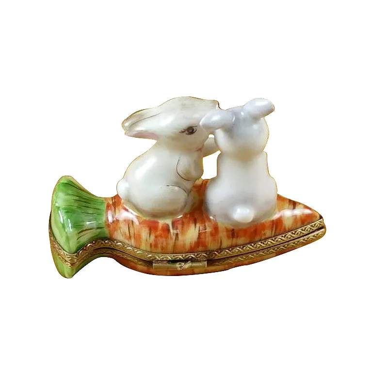 Rabbits on Carrot Limoges Box Limoges Boxes collectors shop
