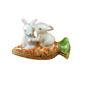 Rabbits on Carrot Limoges Box Collectible Boxes Rare Find