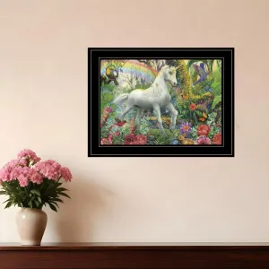Rainbow Unicorn 3 Black Framed Print Wall Art Modern Wall Accents store