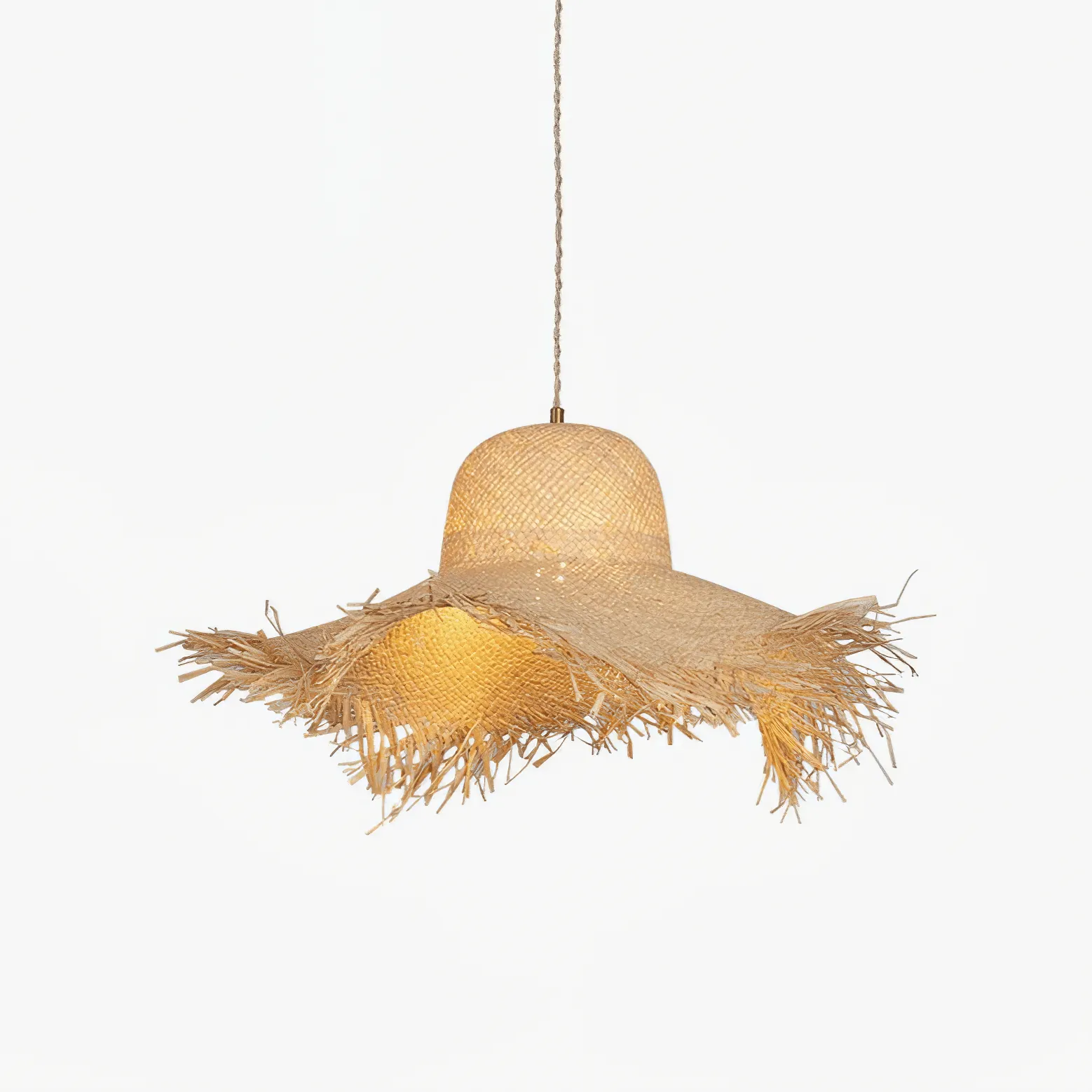 Rattan Straw Hat Pendant Light Online shop Living Room Lights