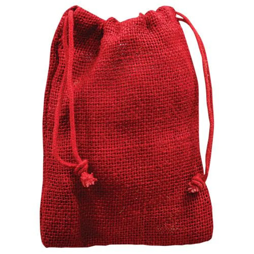 Red Burlap Drawstring Bag 4x6 Sale on Holiday Decorations