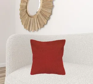 Red Nubby Textured Modern Throw Pillow Throw Pillows sofa decor deals