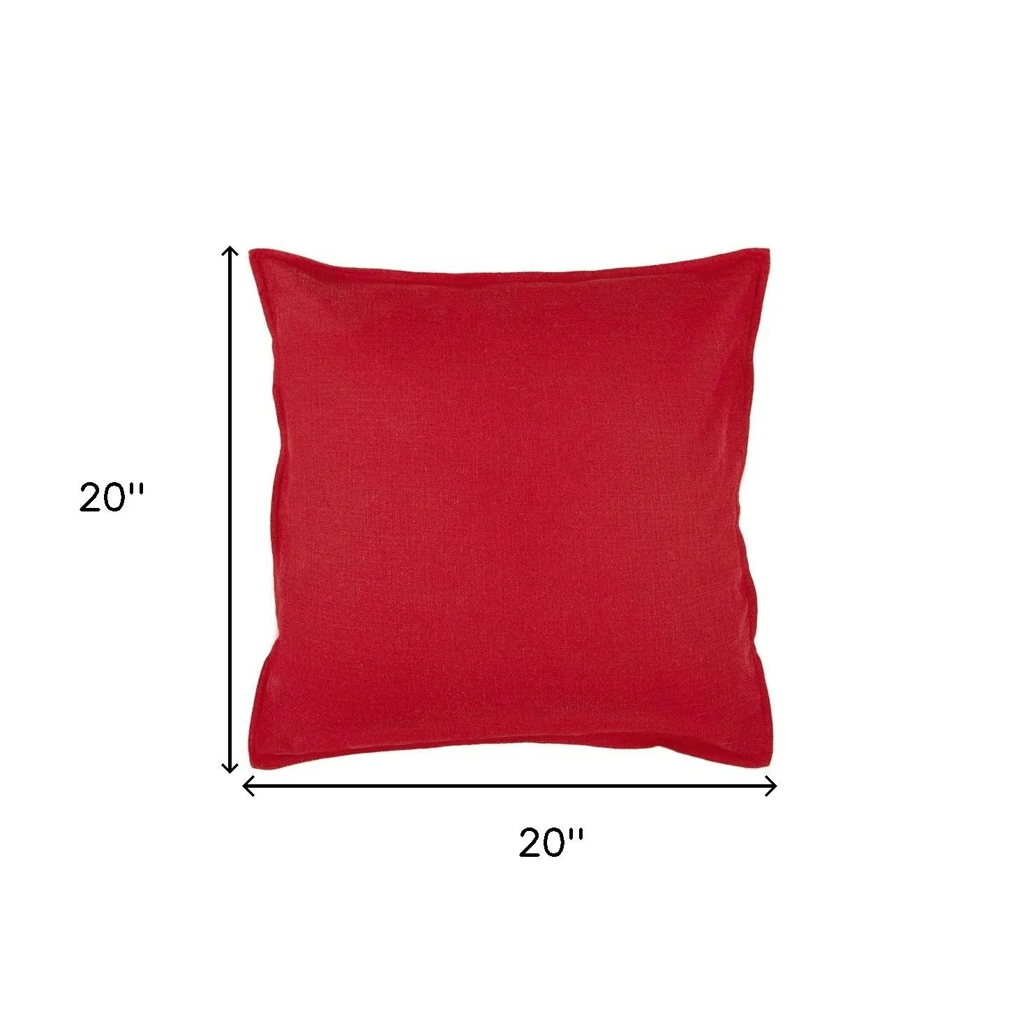Red Solid Color Flange Edge Throw Pillow