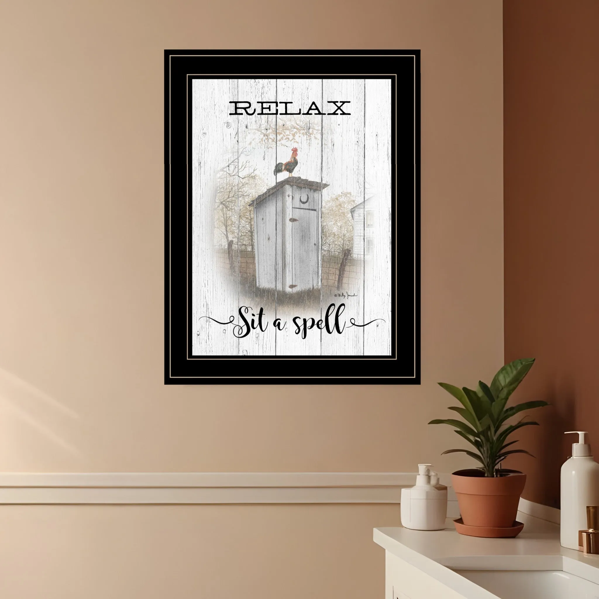 Relax Sit a Spell 2 Black Framed Print Wall Art Cheap Wall Mirrors & Decor