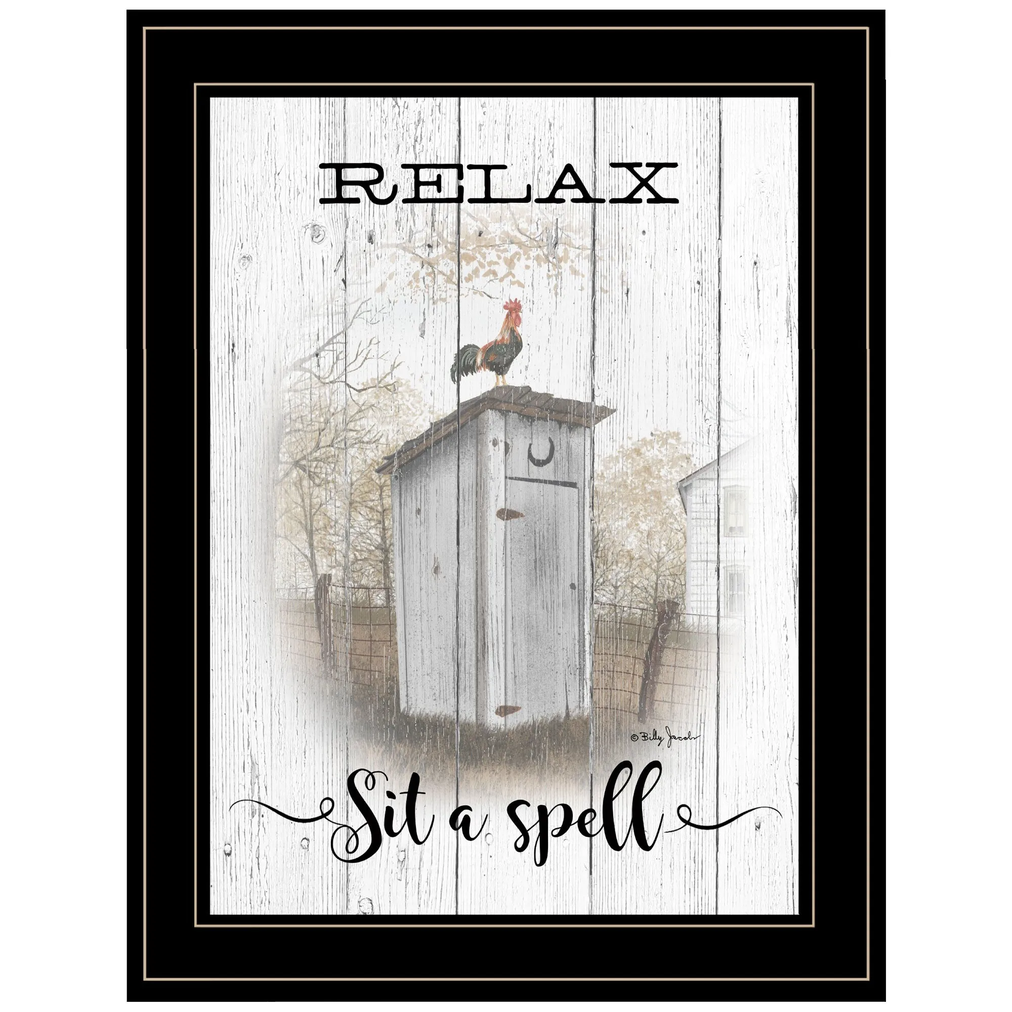 Relax Sit a Spell 2 Black Framed Print Wall Art
