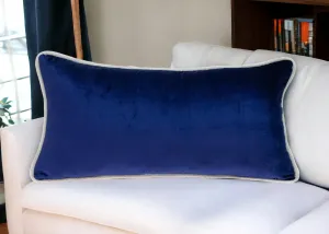 Reversible Royal and Aqua Lumbar Velvet Throw Pillow Throw Pillows home accents sale