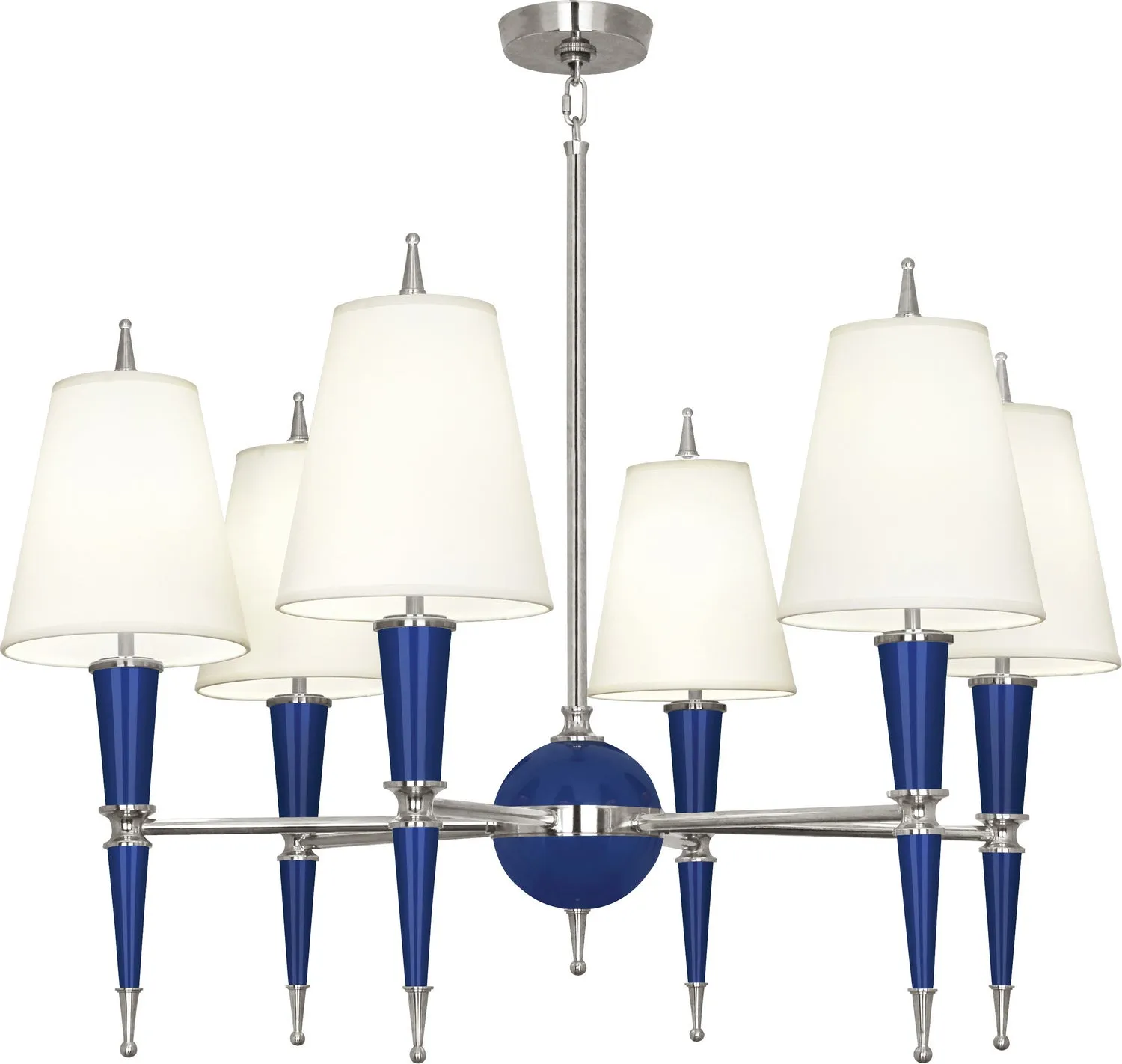 Robert Abbey Jonathan Adler Versailles C604X Chandelier Light - Navy Lacquered Paint w/Polished Nickel Chandeliers Lighting new arrival