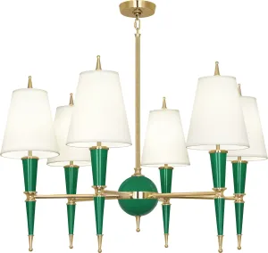 Robert Abbey Jonathan Adler Versailles G904X Chandelier Light - Emerald Lacquered Paint w/Modern Brass Chandeliers Lighting new arrival