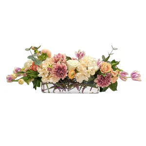 Rose, Dahlia & Tulip Centerpiece Artificial Flowers Spring Refresh