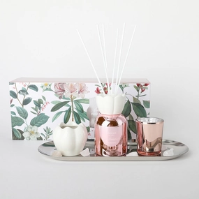 Rose & Rasberry Blossom Candle & Diffuser Set By Scent Neobee Home Fragrance discount