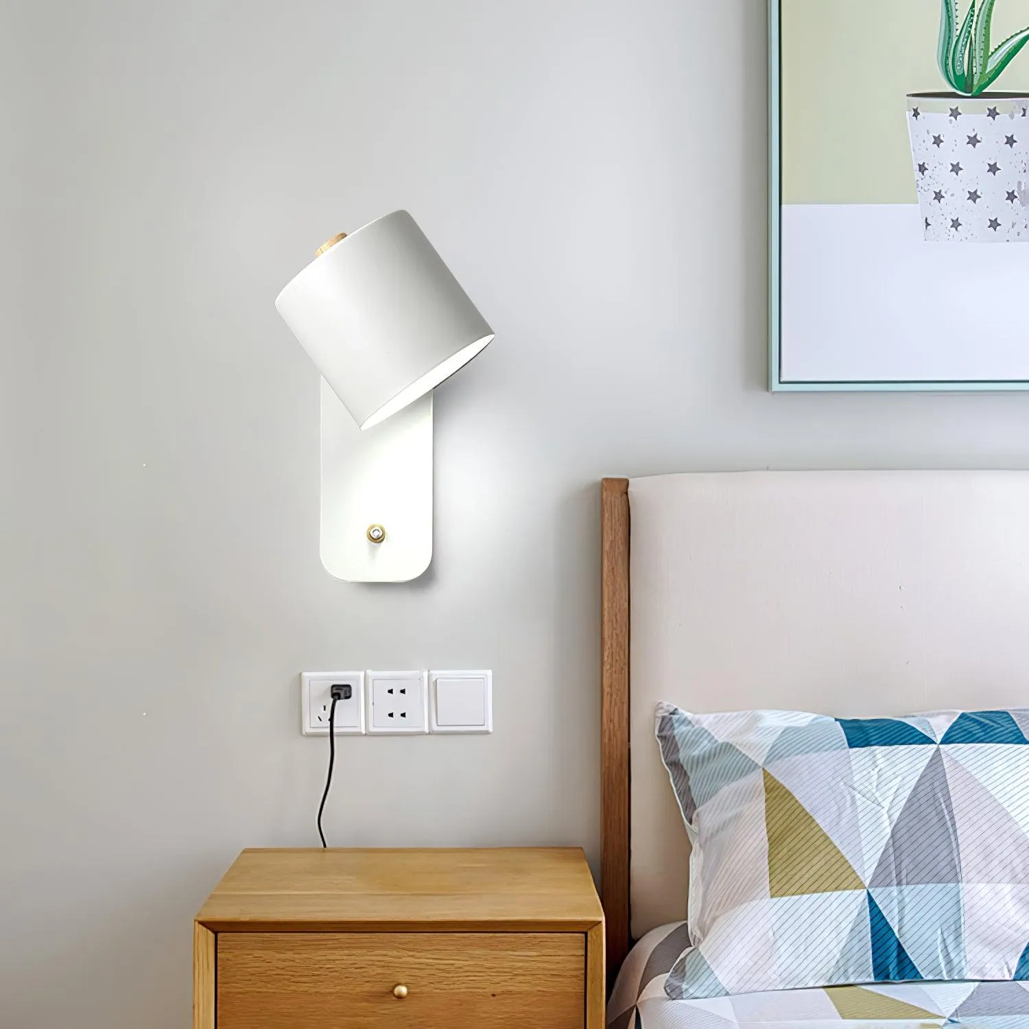 Rotatable Cylinder Plug-in Wall Lamp
