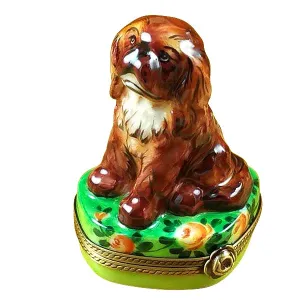 Ruby King Charles Spaniel Limoges Collectible Boxes Rare Find