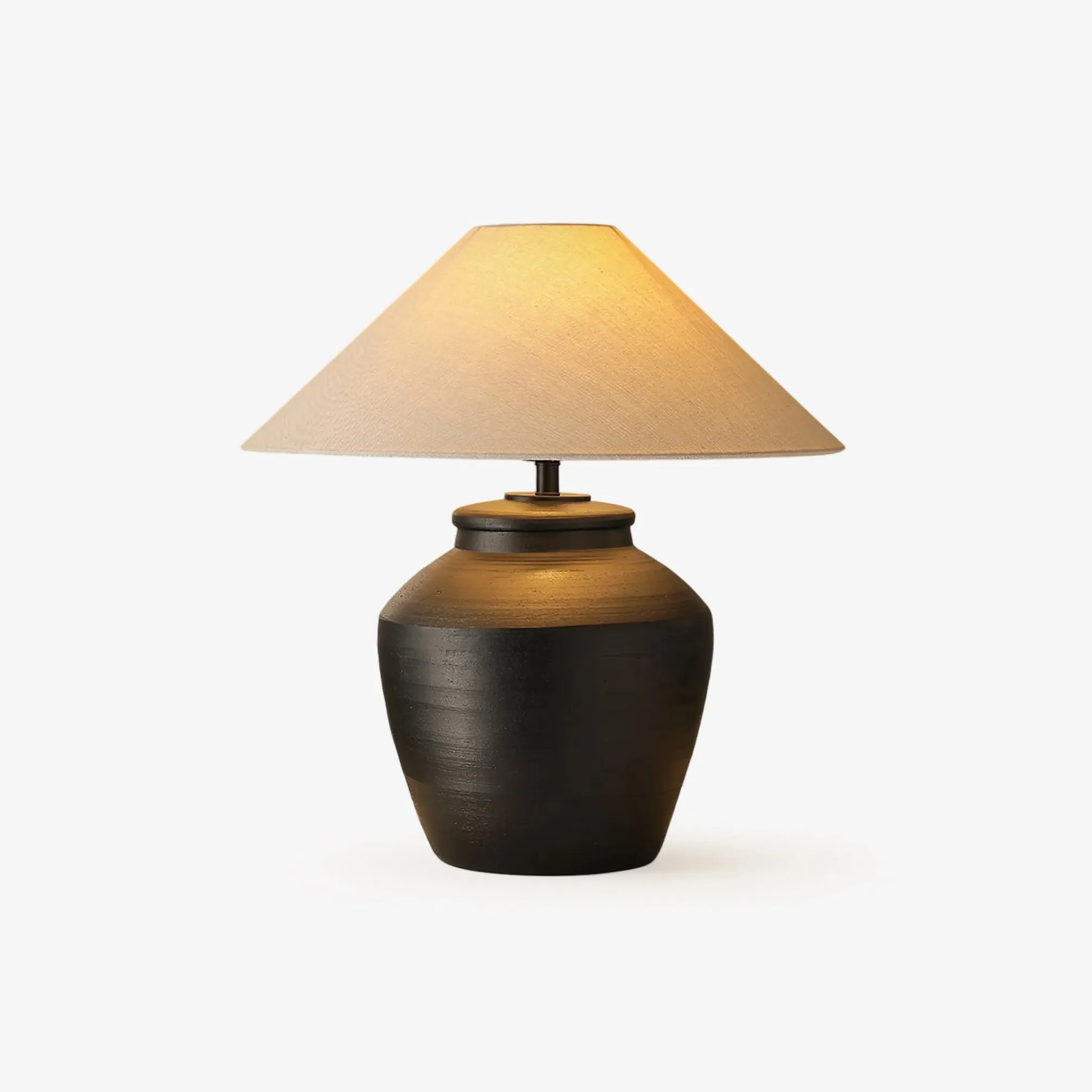 Rustic Black Ceramic Table Lamp Trendy Bedroom Lighting deals