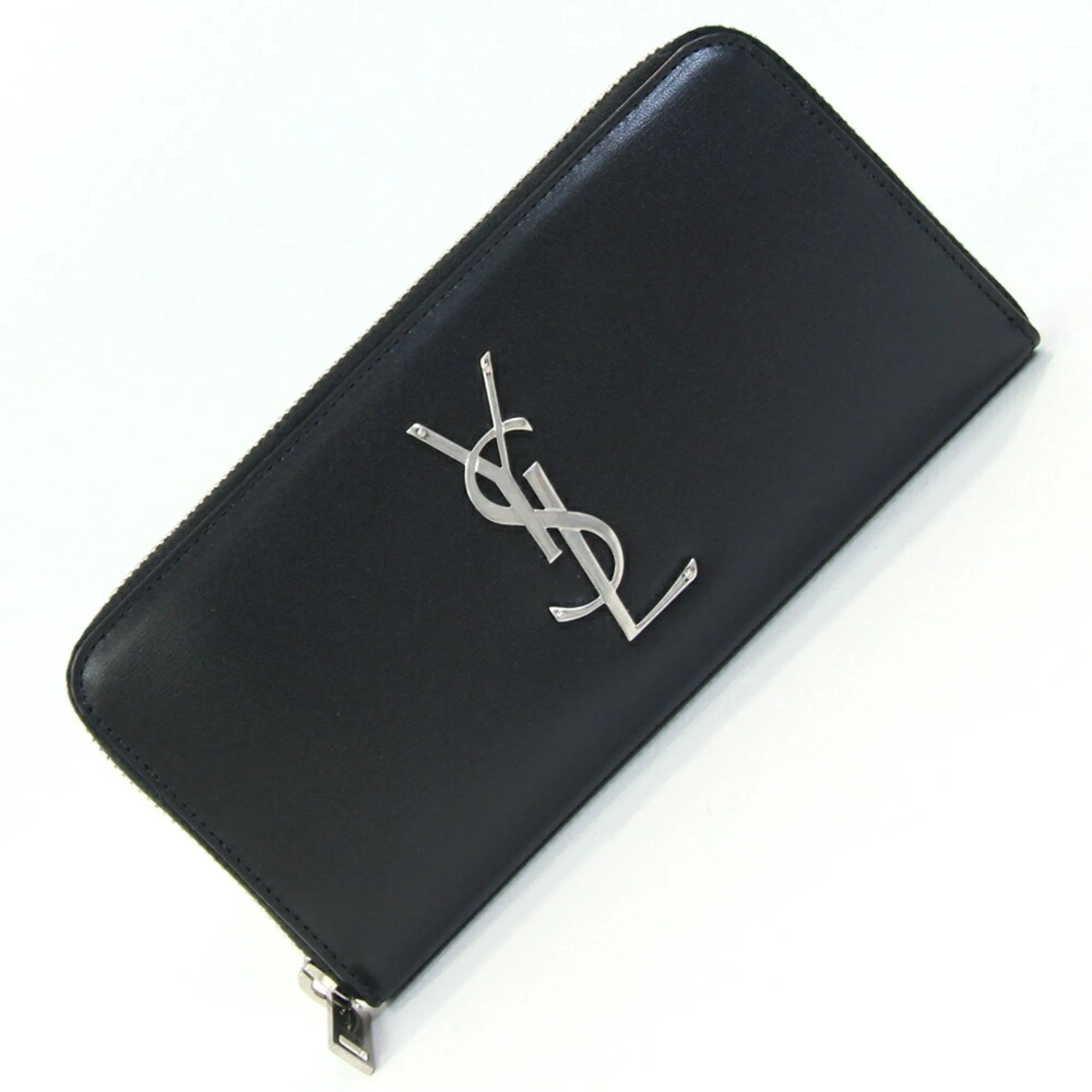 Saint Laurent Leather Long Wallet (Bi-Fold) (Pre-Owned)