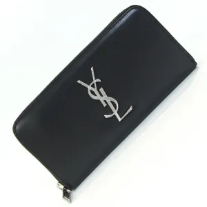 Saint Laurent Leather Long Wallet (Bi-Fold) (Pre-Owned)