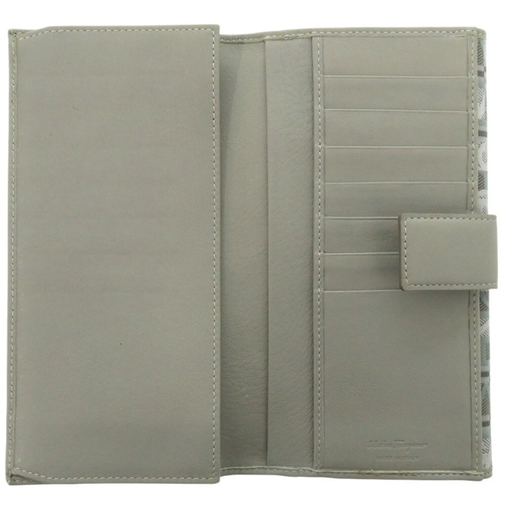 Salvatore Ferragamo Leather Canvas Long Wallet (Bi-Fold) (Pre-Owned)