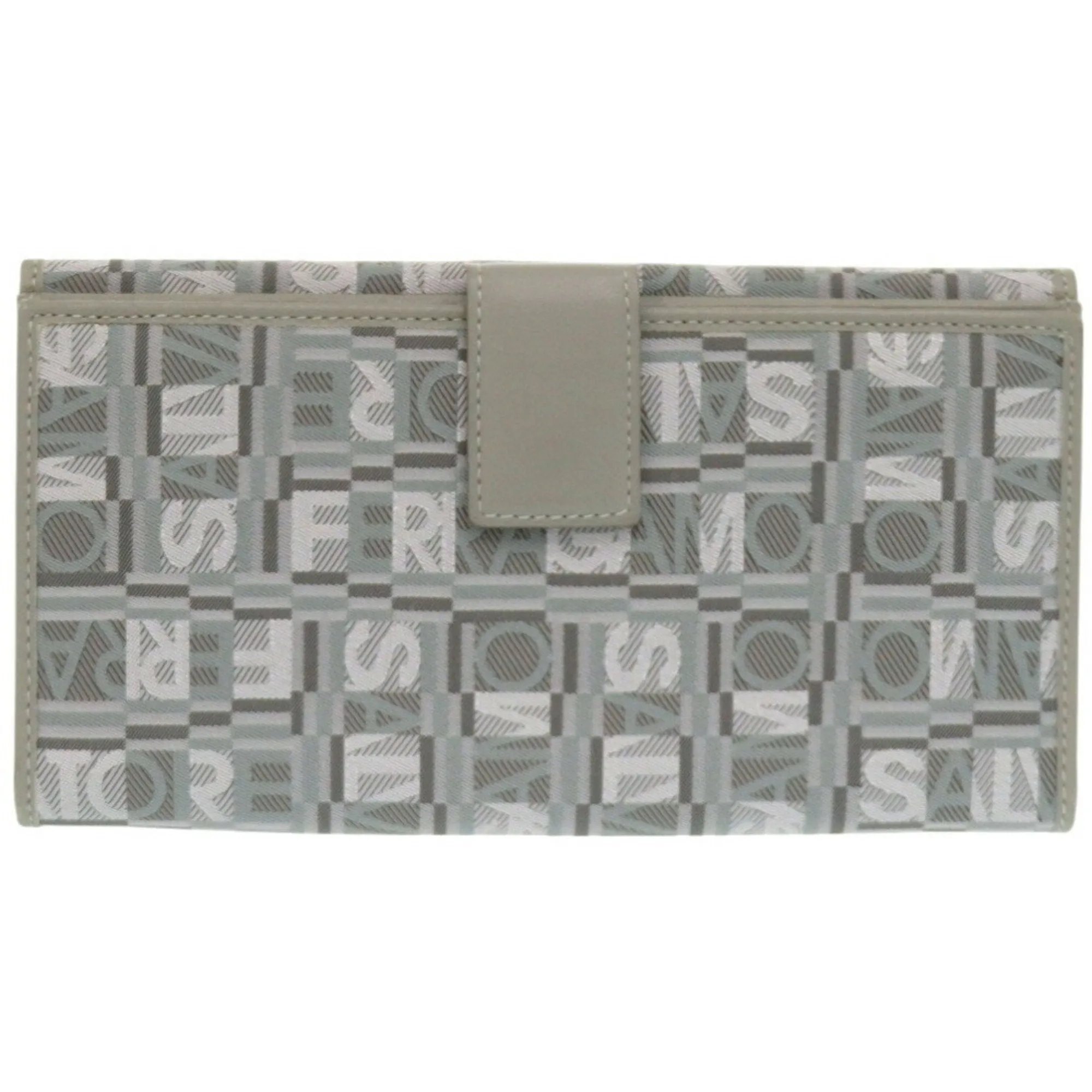 Salvatore Ferragamo Leather Canvas Long Wallet (Bi-Fold) (Pre-Owned)