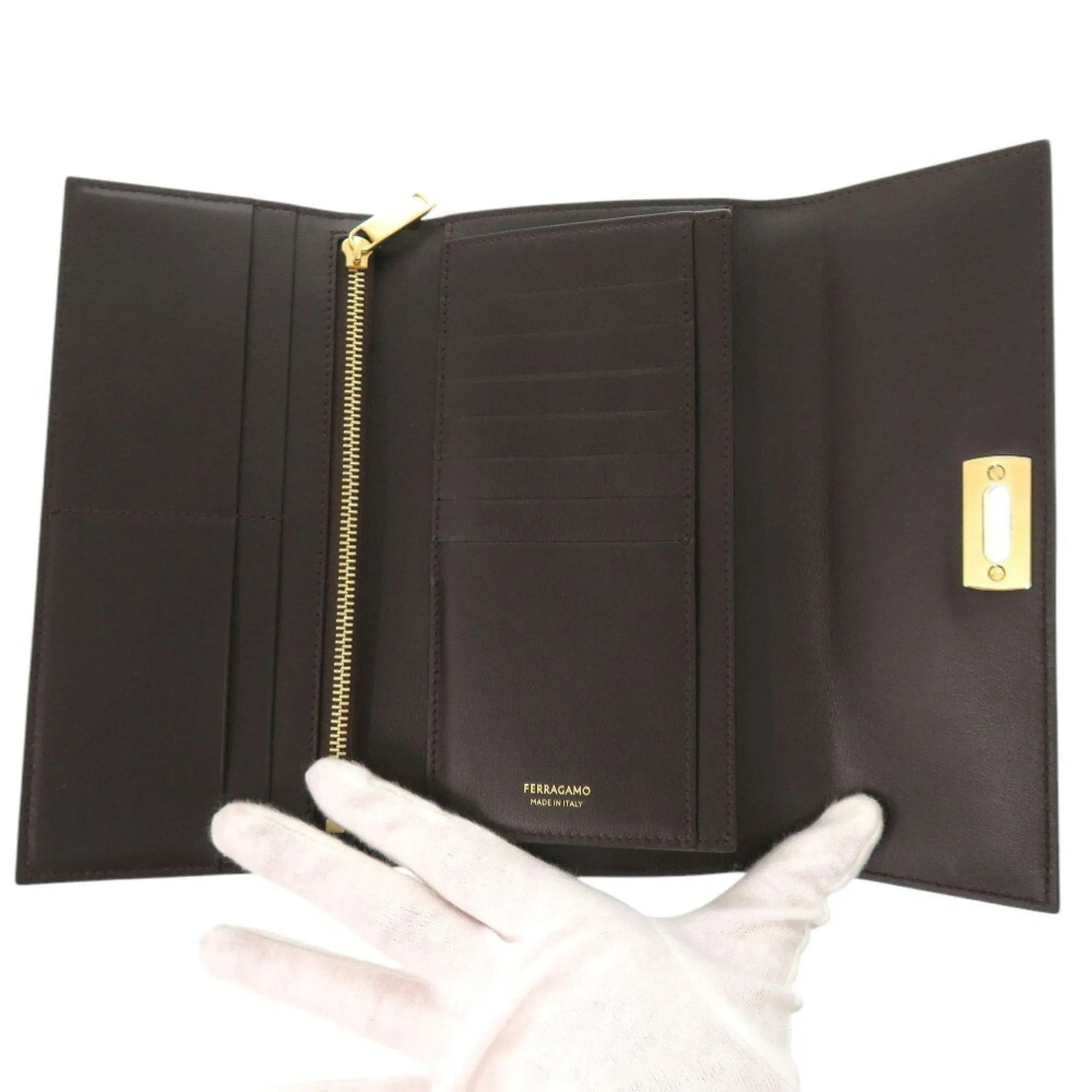 Salvatore Ferragamo  Leather Long Wallet (Bi-Fold) (Pre-Owned)