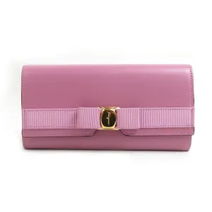 Salvatore Ferragamo Leather Long Wallet (Tri-Fold) (Pre-Owned)