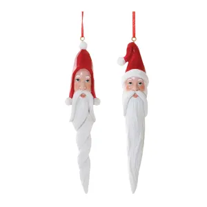 Santa Drop Ornament (Set of 6) 8.25"L Resin Affordable Holiday Accessories