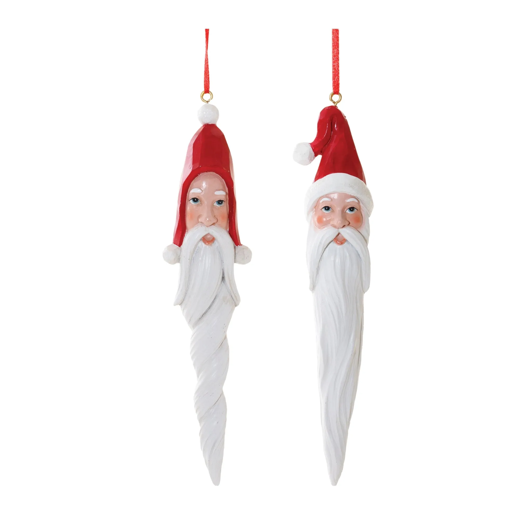 Santa Drop Ornament (Set of 6) 8.25"L Resin Affordable Holiday Accessories