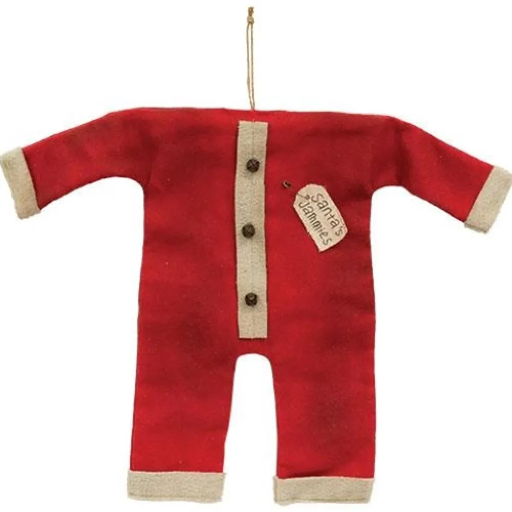 Santa's Jammies Red Large Hanger Ornament Decorative Accessories last chance deals