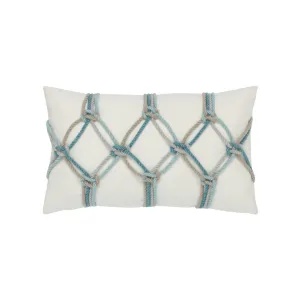 Seascape Rope Indoor/Outdoor Pillow, Lumbar Throw Pillows Cozy Upgrade