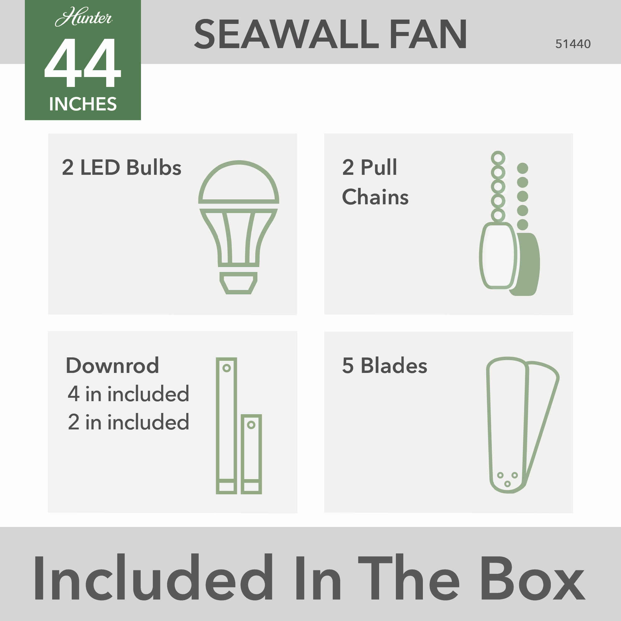 Seawall 44"Ceiling Fan Matte Silver Mini Ceiling Fans promo