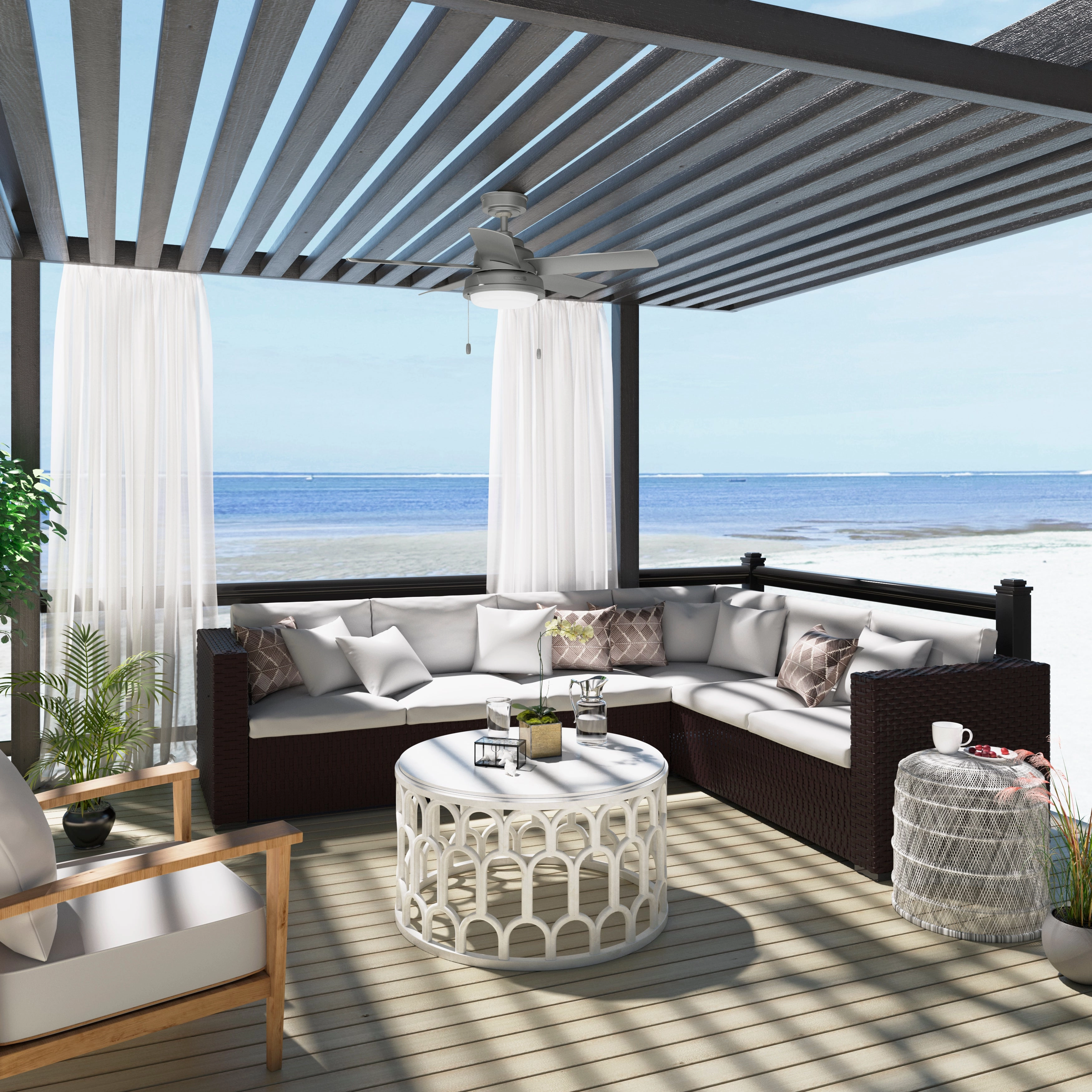 Seawall 44"Ceiling Fan Matte Silver Mini Ceiling Fans promo