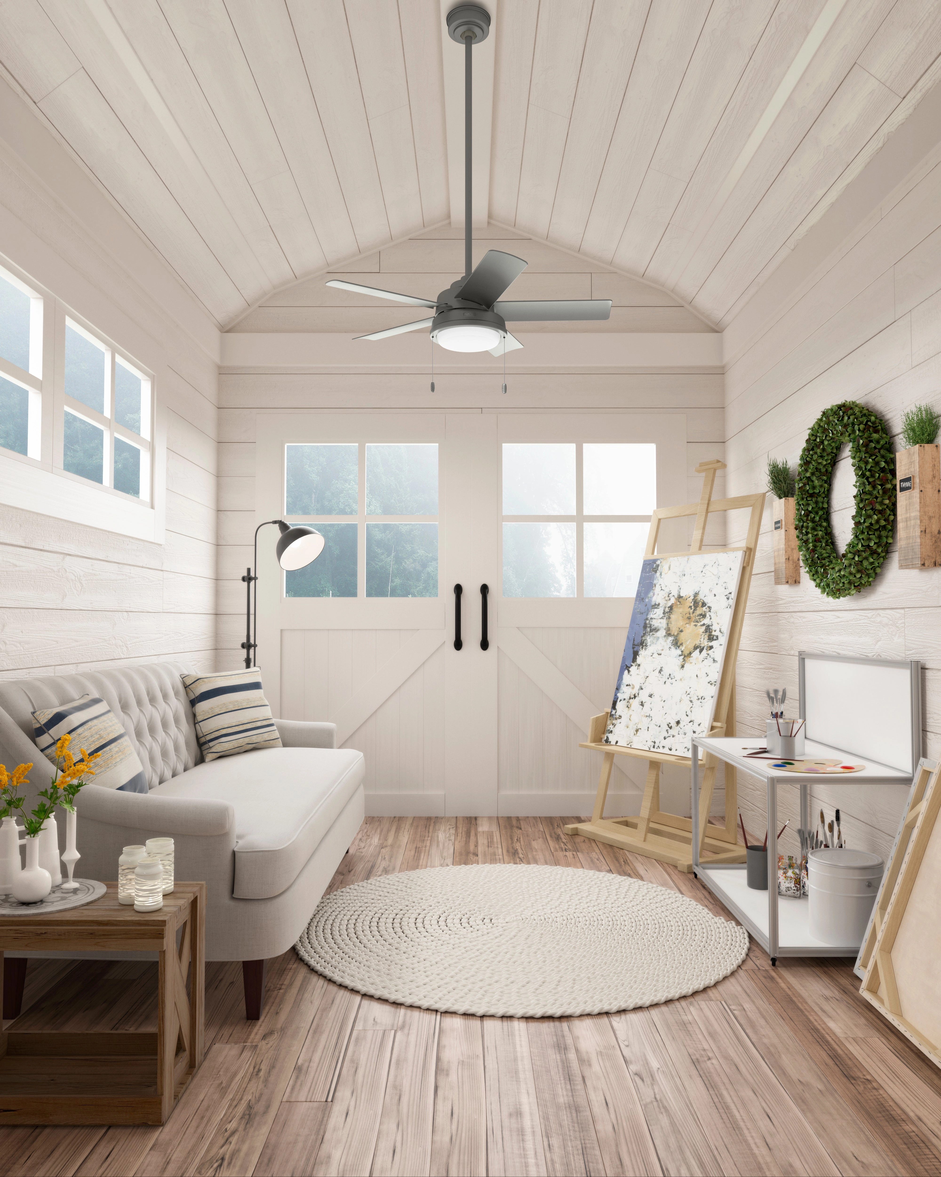 Seawall 44"Ceiling Fan Matte Silver Mini Ceiling Fans promo
