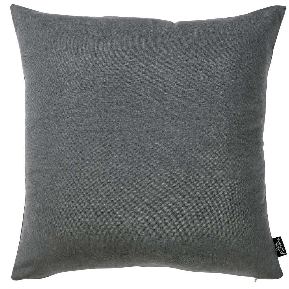 Set Of 2 Grey Brushed Twill Decorative Throw Pillow Covers Throw Pillows sofa decor deals