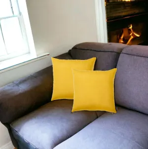 Set Of 2 Yellow Brushed Twill Decorative Throw Pillow Covers Throw Pillows sofa decor deals