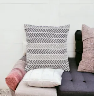 Set of Four 18" X 18" Gray Beach Chevron Cotton Zippered Pillow Throw Pillows value buys