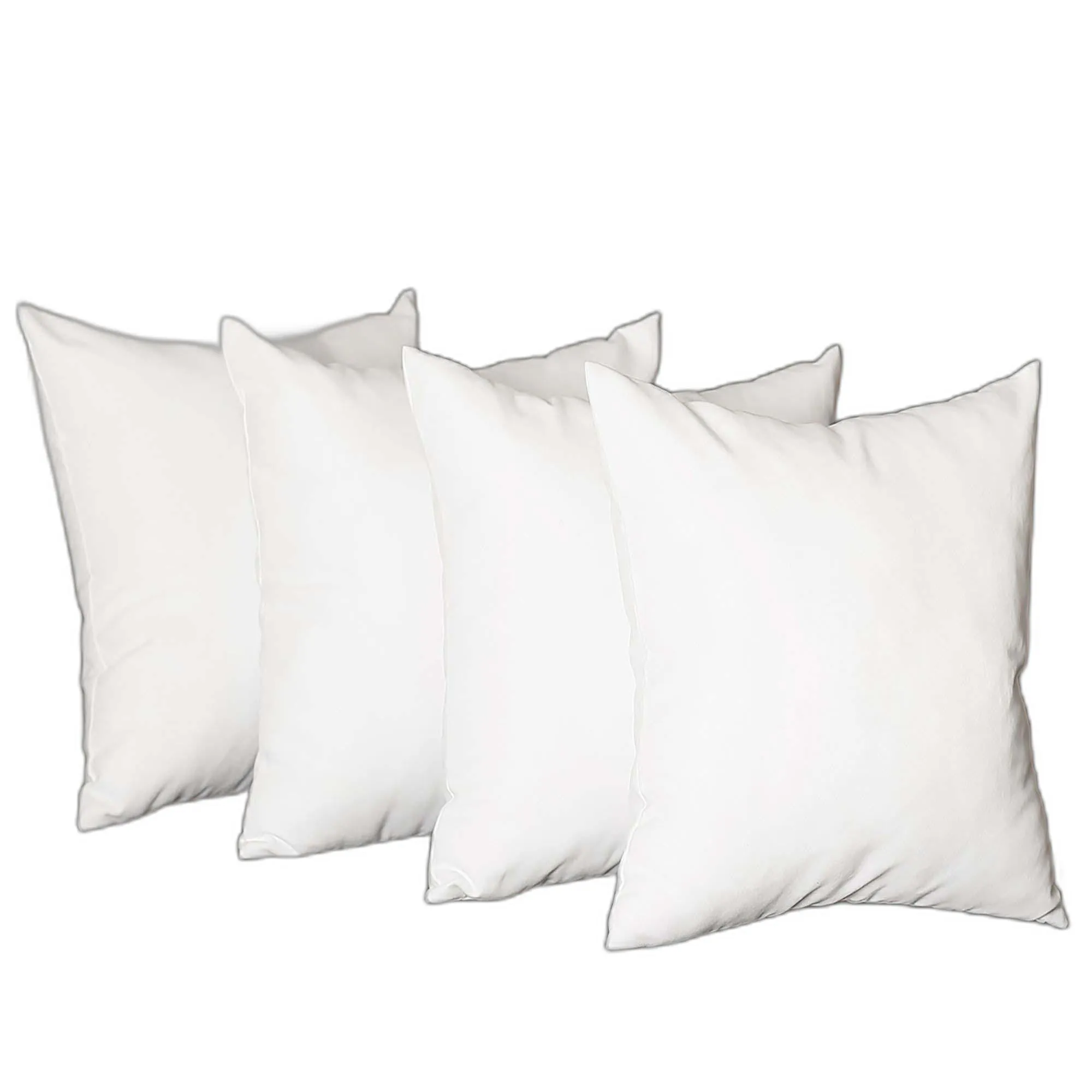 Set Of Four 18" X 18" White Polyester Zippered Pillow Cover Throw Pillows value buys