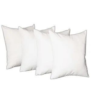Set Of Four 18" X 18" White Polyester Zippered Pillow Cover Throw Pillows value buys