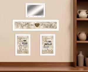 Set Of Four Love of Nature Kitchen 6 White Framed Print Kitchen Wall Art Cheap Wall Mirrors & Decor
