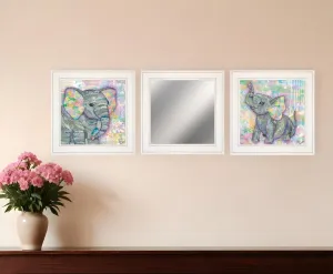 Set Of Three Elephant I And Ii 1 White Framed Print Wall Art Cheap Wall Mirrors & Decor