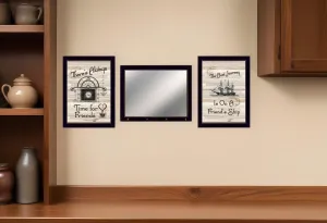 Set Of Three Friendship Journey 8 Black Framed Print Kitchen Wall Art Home Mirrors & Wall Art