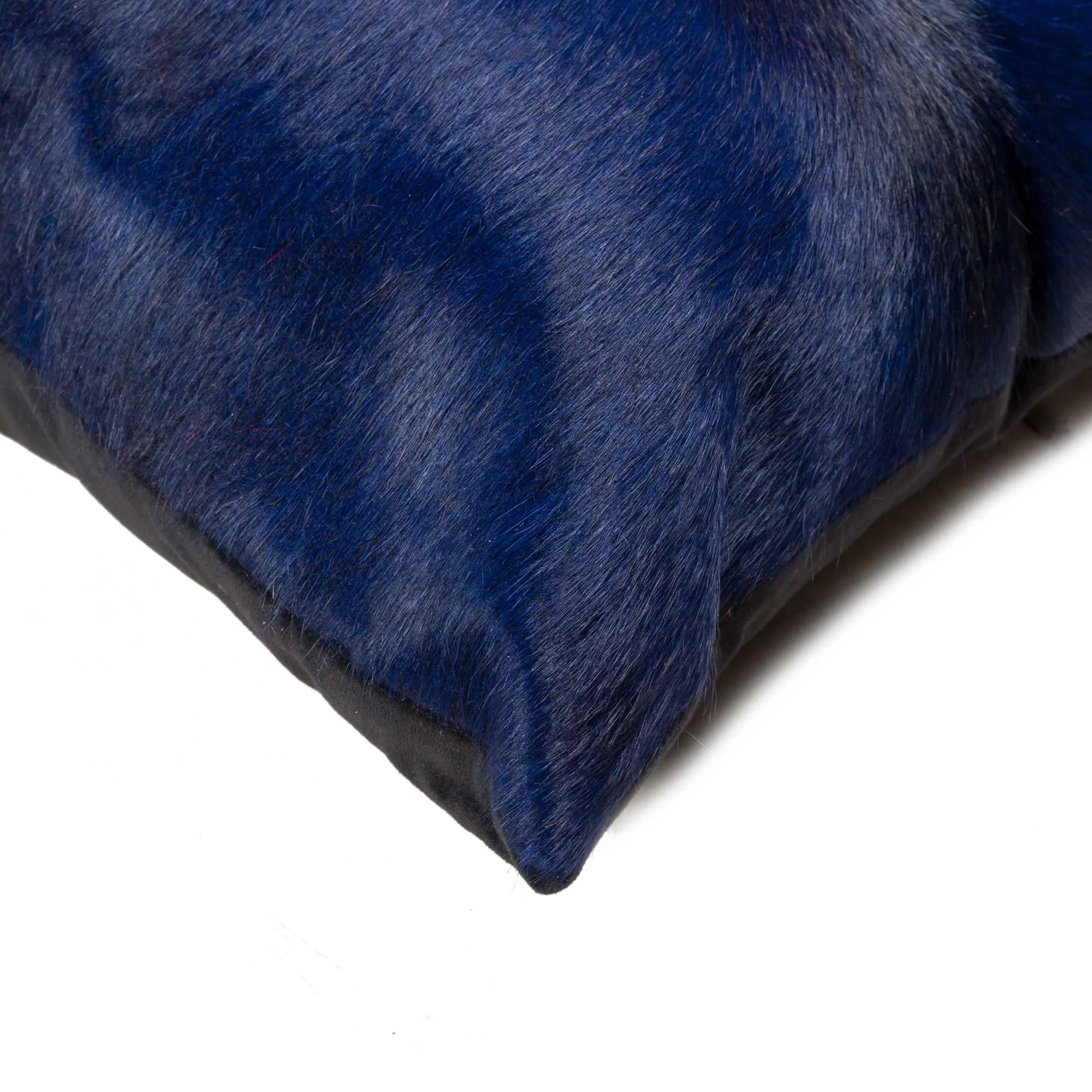 Set of Two 12" X 20" Navy Cowhide Throw Pillow