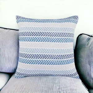 Set of Two 18" X 18" Blue Beach Chevron Cotton Zippered Pillow Throw Pillows value buys