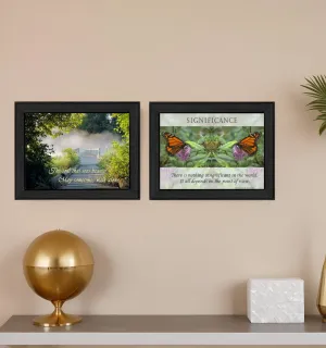 Set Of Two Beauty 1 Black Framed Print Wall Art Cheap Wall Mirrors & Decor