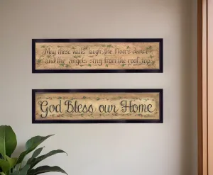 Set Of Two Blessed Home Black Framed Print Wall Art Cheap Wall Mirrors & Decor