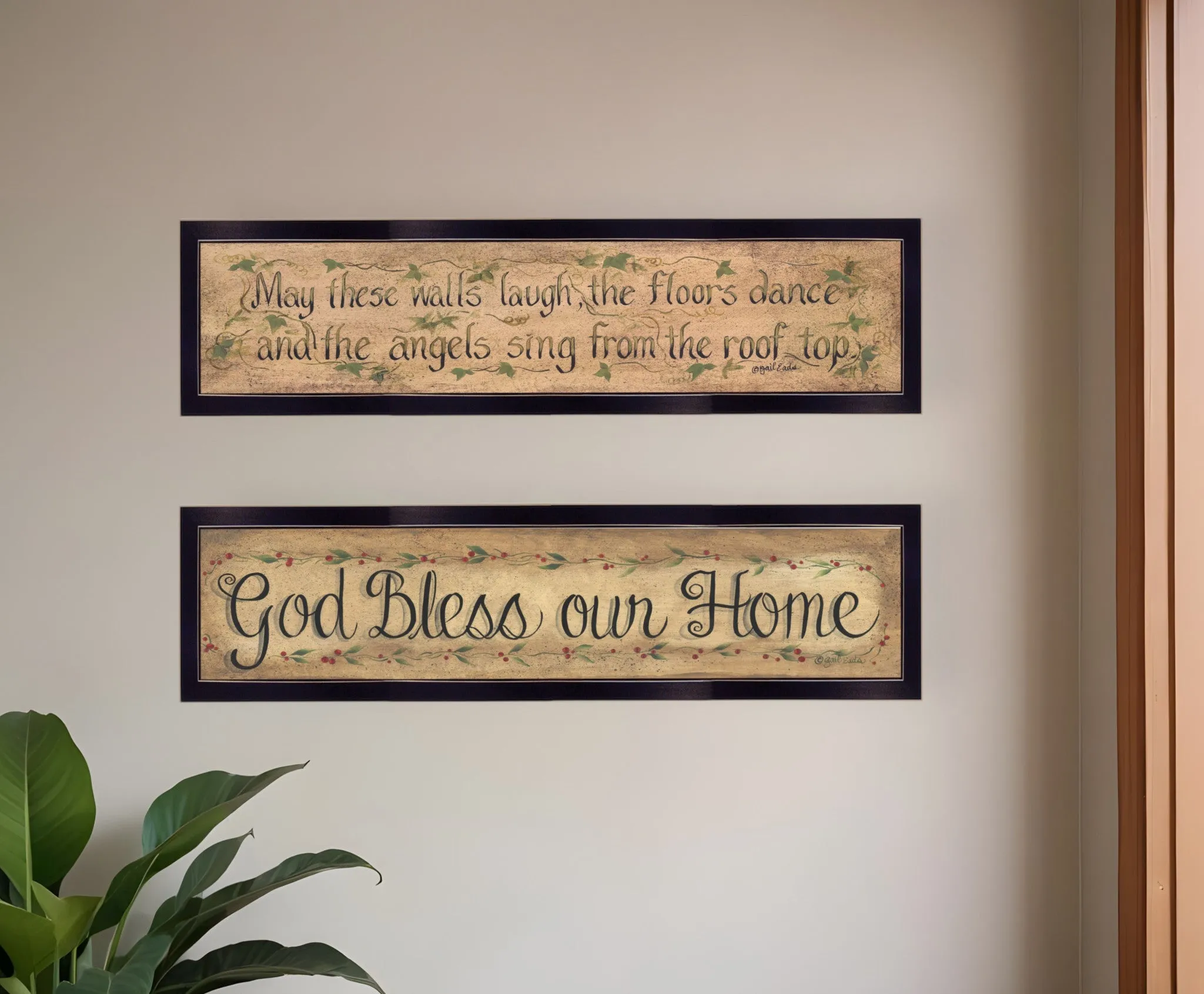 Set Of Two Blessed Home Black Framed Print Wall Art Cheap Wall Mirrors & Decor