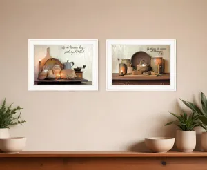Set Of Two By Grace 1 White Framed Print Kitchen Wall Art Modern Wall Accents store