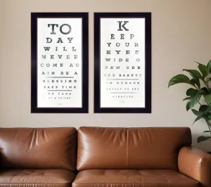 Set Of Two Eye Charts 2 Black Framed Print Wall Art Cheap Wall Mirrors & Decor
