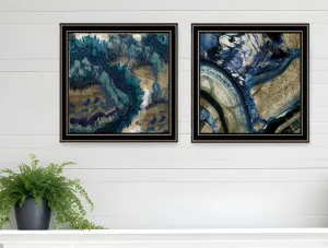 Set Of Two Geode Reef Pleasure 2 Black Framed Print Wall Art Mirrored Wall Decor Cheap