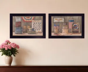 Set Of Two God Bless or Sweet Land 3 Black Framed Print Wall Art Modern Wall Accents store